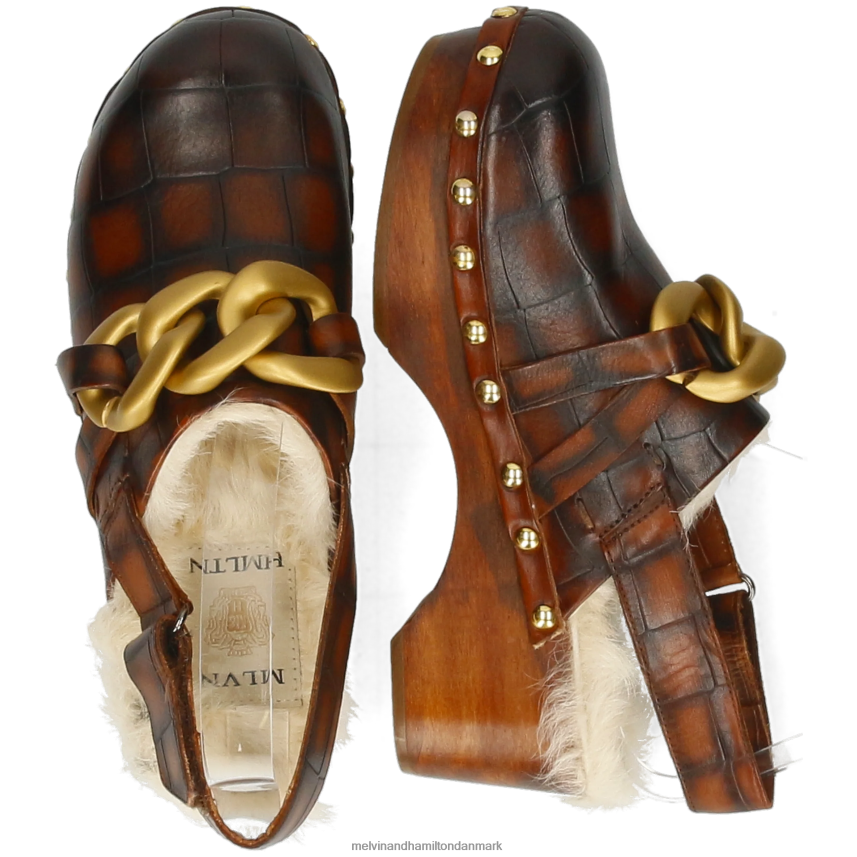 Kvinder Melvin & Hamilton flora 1 Brun træsko A28X661990