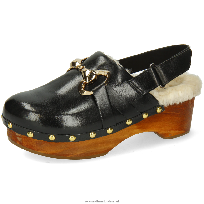 Kvinder Melvin & Hamilton flora 1 sort træsko A28X661997